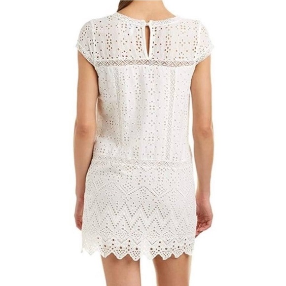 Joie Delayna Eyelet Dress in Porcelain. Size XS - Picture 2 of 7